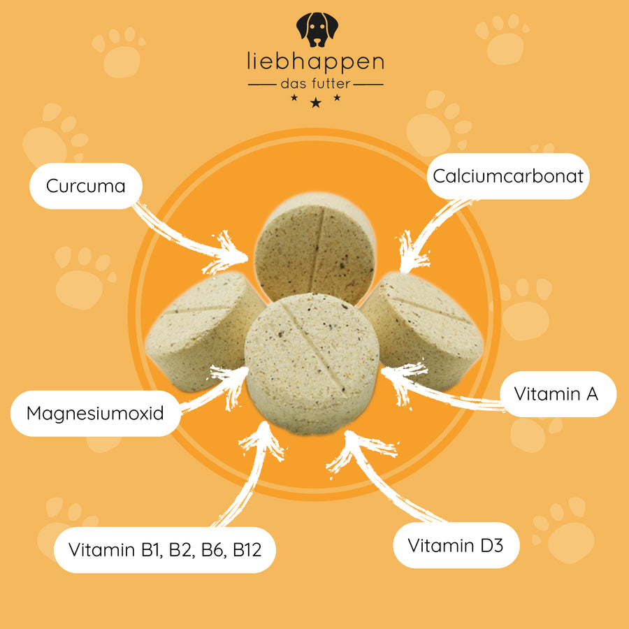Multi Vit Plus - Vitamin- und Spurenelementergänzung für Hunde 100 Tabletten (150g)