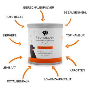 Barf Mix plus - Barf-Zusatz für Hunde mit Mineralstoffen, Gemüse und Kräutern (500g)